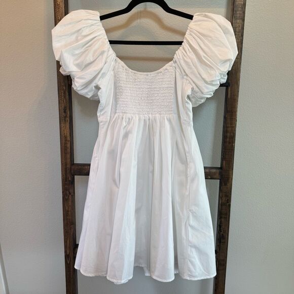 Abercrombie & Fitch White Puff Sleeve Mini Dress - Picture 5 of 6